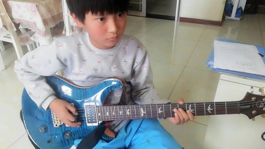 [图]十岁小孩电吉他翻弹 乔伊重金属电吉他主奏【OPPEN FIRE】solo