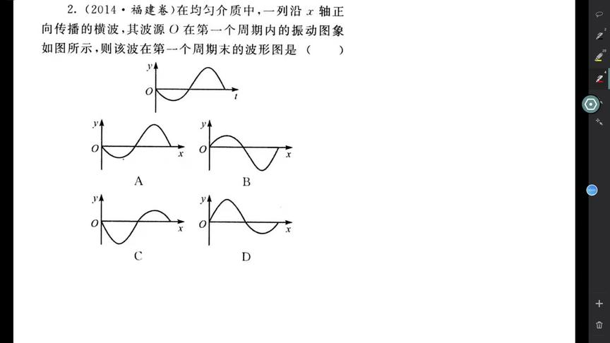 [图]福建高考卷波动图像和振动图像