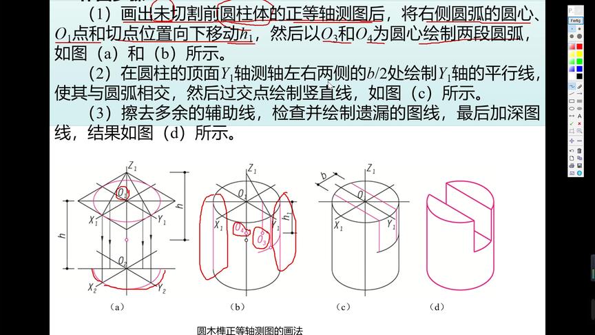 [图]工程制图与识图-单元5第1节正等轴测图的画法（二）