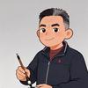 老钱对联书法头像