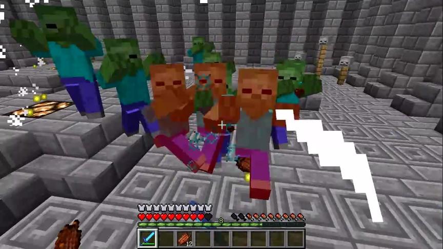 大海解说 我的世界minecraft 僵尸屠城尸堡复仇