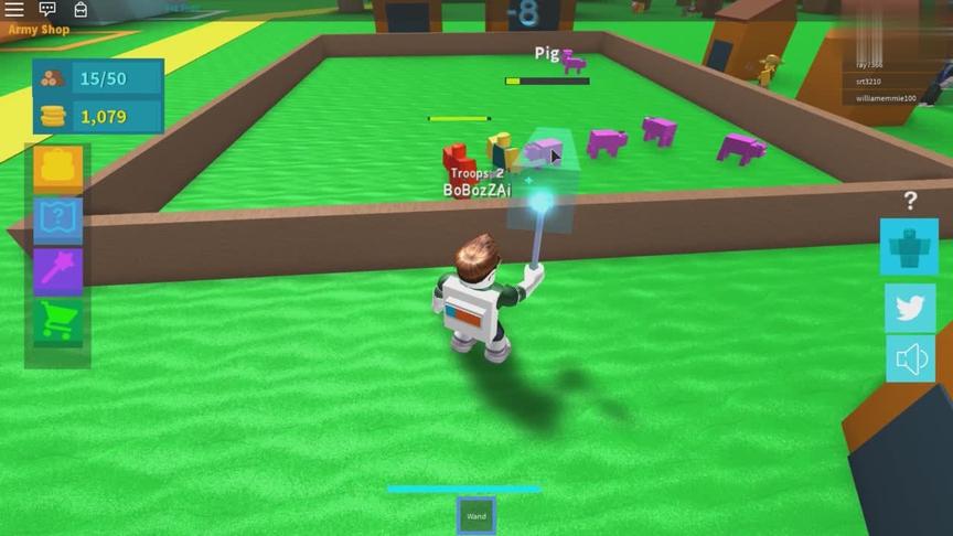波波仔解说 roblox 军队模拟器：带着士兵去杀猪！今晚有红烧肉吃