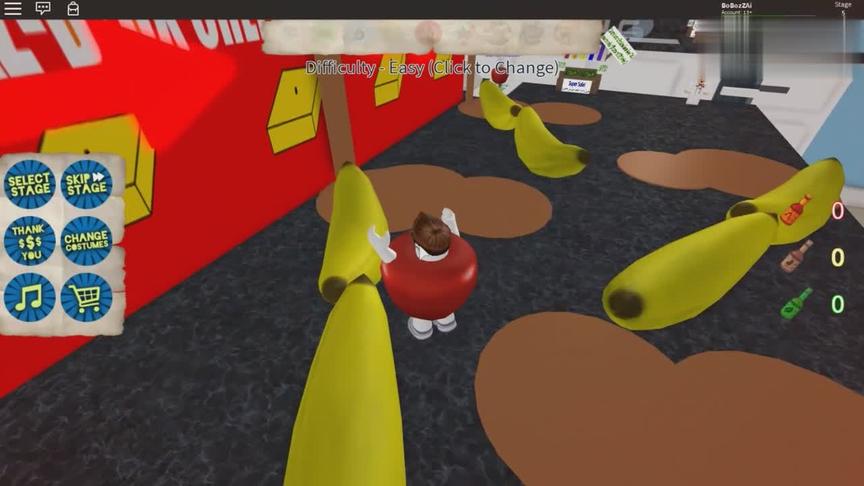 波波仔解说 roblox 逃离厨房：满地的烂香蕉和巧克力，脏乱差！