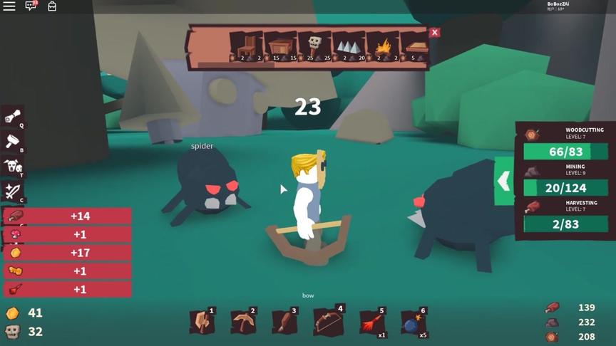 波波仔解说 roblox 部落模拟器：化身部落小野人狩猎怪物蜘蛛！