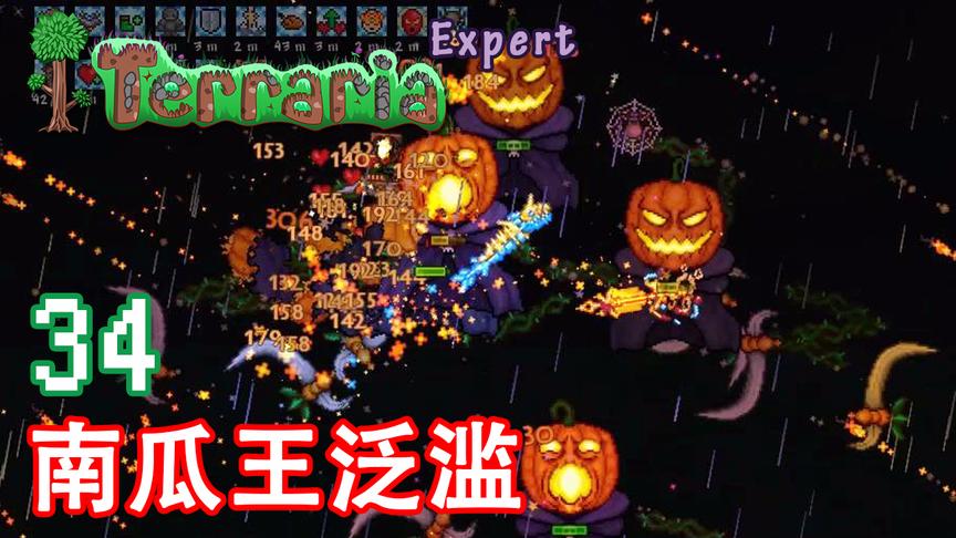 泰拉瑞亚专家生存 34 南瓜王泛滥