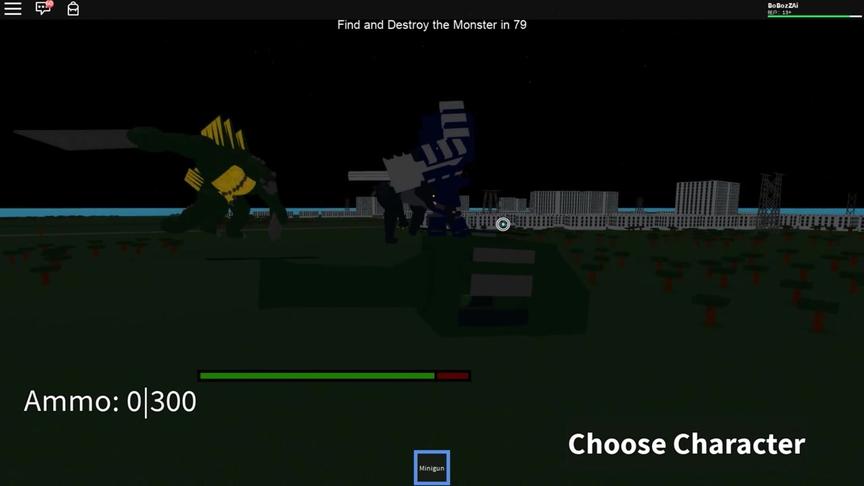 波波仔解说 roblox 怪兽攻击：坐着直升机发现有两只哥斯拉在打架