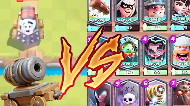 能否担当输出主力？《皇室战争》新卡加农炮战车单挑所有传奇卡演示