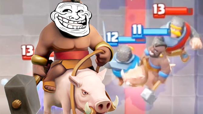 野猪骑士表示别打了你俩是同类呀！《皇室战争》精彩趣味集锦