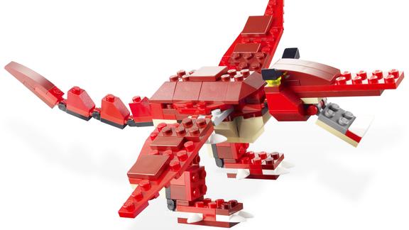 乐高搭建:百变创意系列10250的d模式,一条暴丑的翼龙