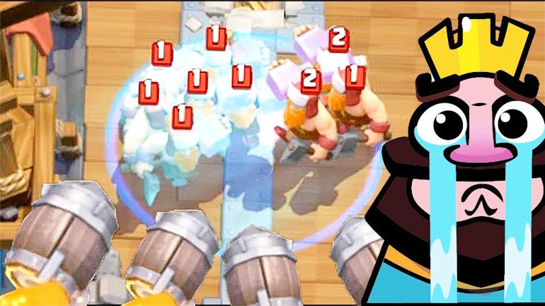 还好大火箭扔得不准不然这些樵夫就惨了！《皇室战争》趣味集锦