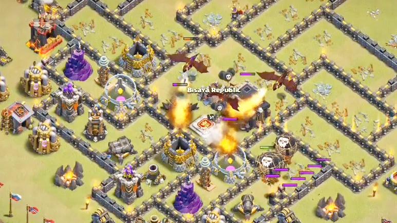 《部落冲突》9本部落战基地阵型，可防狗球女武神阵容搭配平推