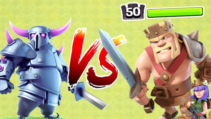 50级野蛮人之王VS皮卡超人！《部落冲突》趣味测试