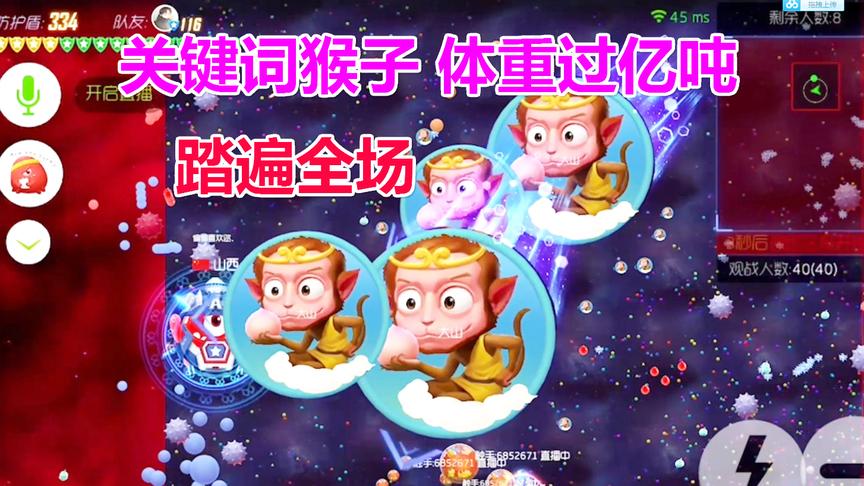 球球大作战大山：关键词猴子16分四杀 那些大主播都弱爆了