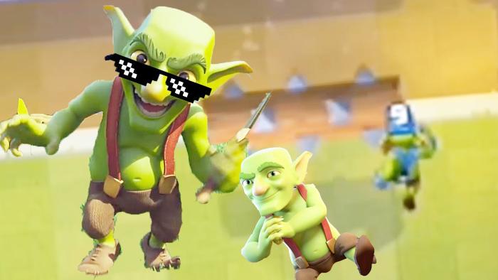 你以为有滚木就能阻挡小哥布林了？《皇室战争》趣味集锦