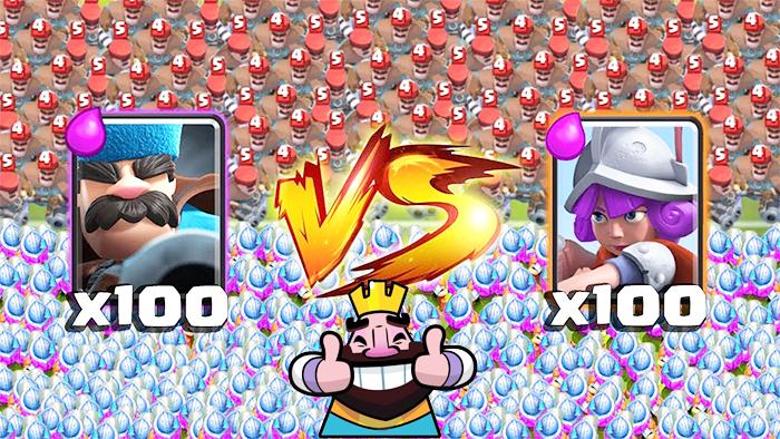 《皇室战争》100猎人VS100火枪手，有趣的恶搞版试玩