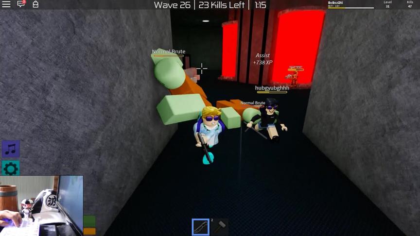 roblox“僵尸冲刺”波波仔解说：神勇的波波仔把僵尸都打趴下了！