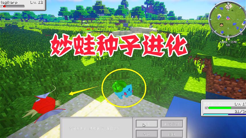 我的世界神奇宝贝：三月带妙蛙种子去河北打鲤鱼王