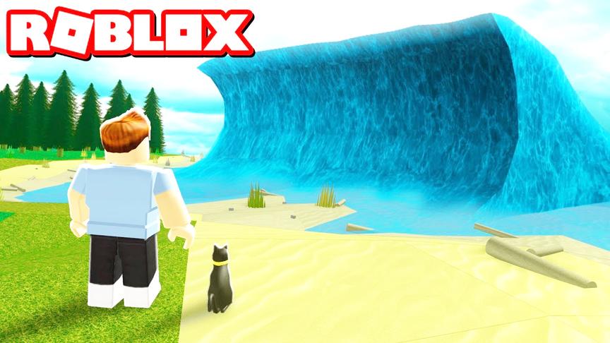 小飞象解说 Roblox洪水生存模拟器 躲避灾害！金字塔居然倾斜？