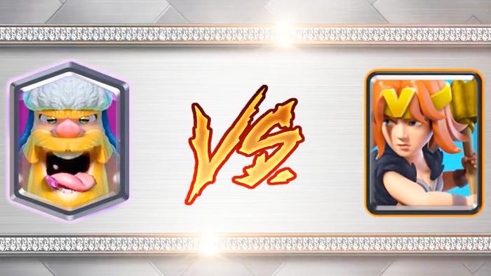 100女武神VS100狂暴樵夫！《皇室战争》趣味卡牌测试