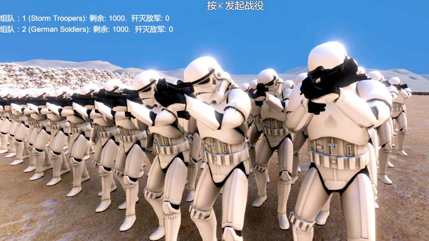 史诗战争模拟：1000风暴士兵想挑战1000把98K，结局要把人气死