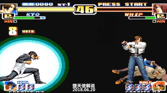 堕天使 拳皇99草薙京八神联手作战闯关，对手纷纷表示他们犯规！