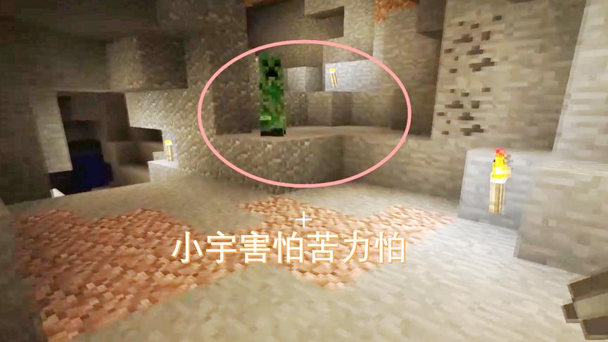我的世界11：重生之后小宇不敢再往矿洞里面走了，害怕遇到苦力怕