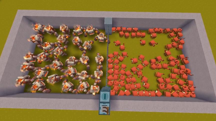 迷你世界《30熔岩巨人VS100个当当》谁获胜了呢？