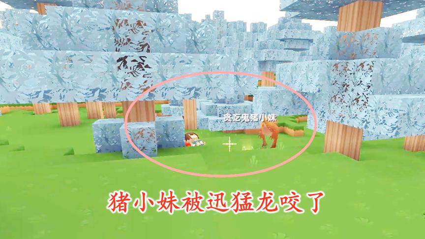 迷你世界联机67：我们在丛林深处找到迅猛龙，它又把猪小妹咬了