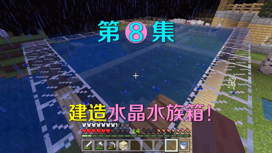 我的世界8：海洋版可以养鱼了？阿阳我建造了一个水晶水族箱！