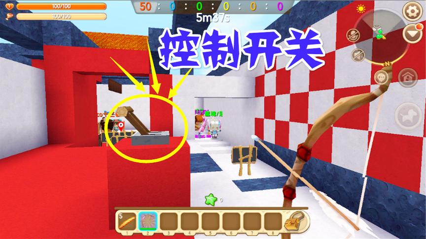 迷你世界死亡跑酷：三月一手遮天，在机关旁陷害粉丝