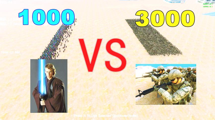 史诗战争模拟：1000绝地武士VS3000特种兵，结尾能让人笑出眼泪