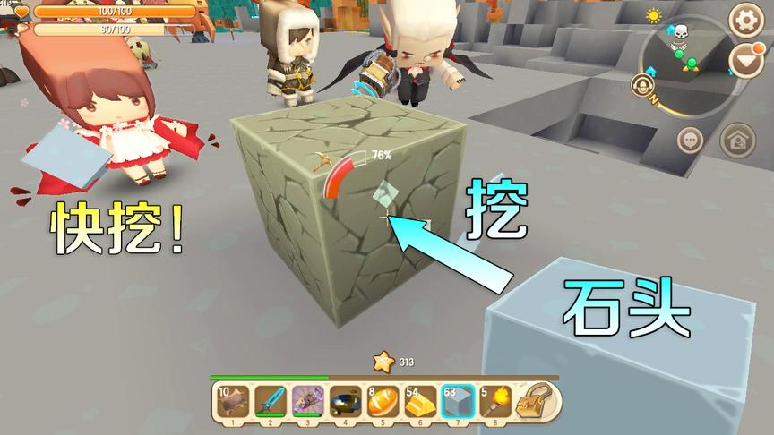 迷你世界：被妹妹拉来干苦力了，她要做一个宝塔，今天算我倒霉了