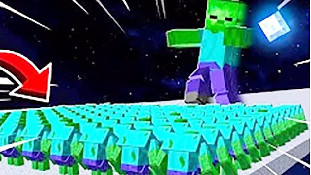 我的世界100只突变僵尸对战泰坦僵尸的场面太壮观了