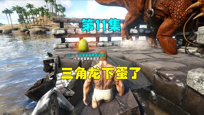 方舟11：清晨起来打开窗，三角龙下蛋了，试试能不能孵出小三角龙