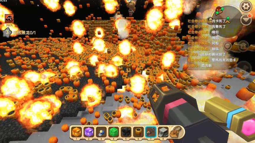 迷你世界：8千块显卡，挑战10万炸药桶爆炸全过程，最后有点？