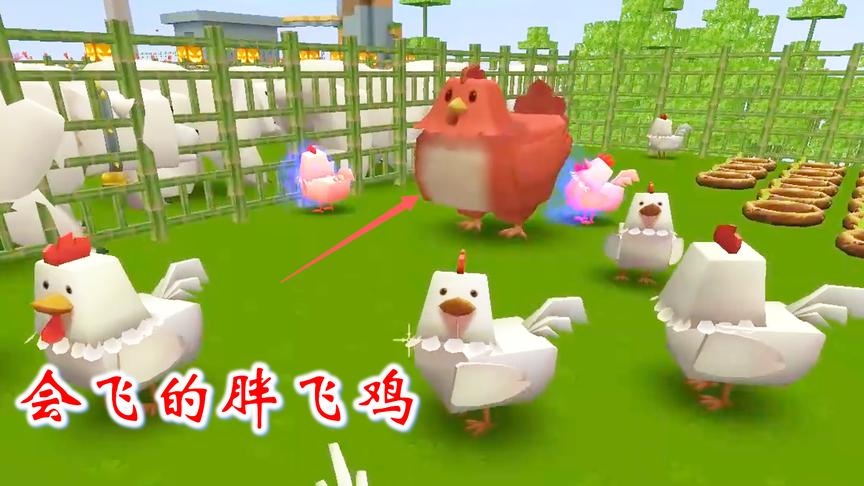 迷你世界联机281：我们用变异鸡饲料，把小鸡变成了肥胖的大飞鸡