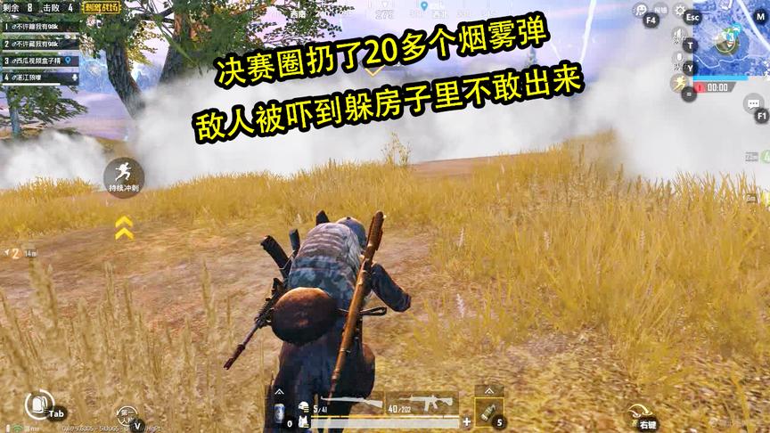 刺激战场：决赛圈扔了20多个烟雾弹，敌人被吓到躲房子里不敢出来