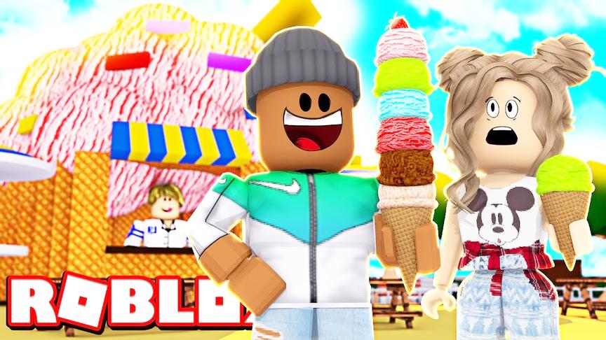 小飞象解说 Roblox冰激凌模拟器：堆得这么高！冰激凌超好吃！