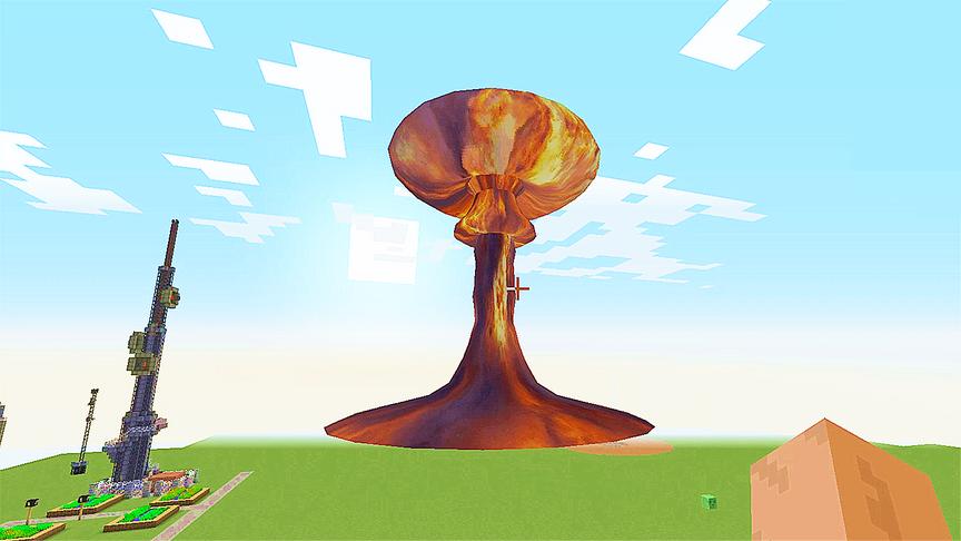 我的世界mod：玩家发射一枚导弹，炸出巨大的蘑菇云！
