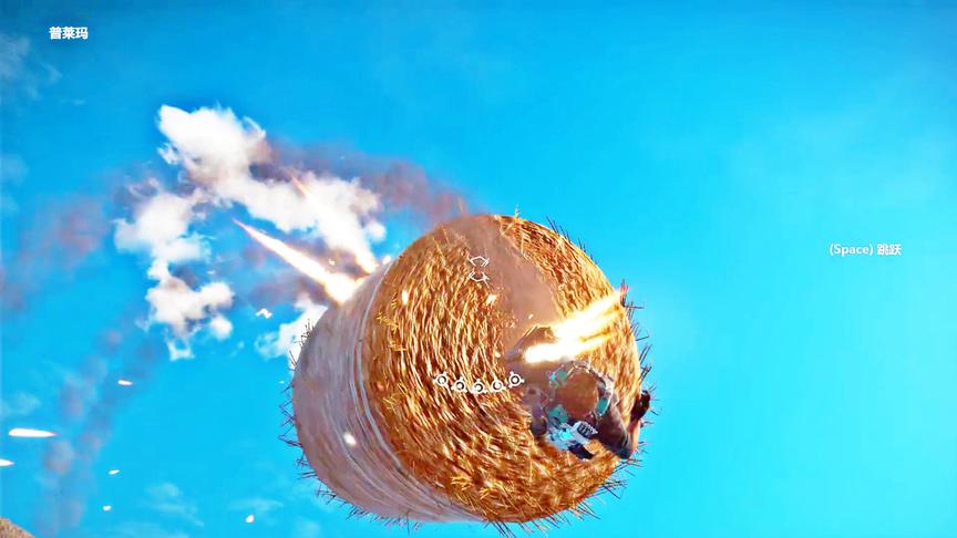 正当防卫3：跟着稻草堆一起上天转圈，头差点被转晕！