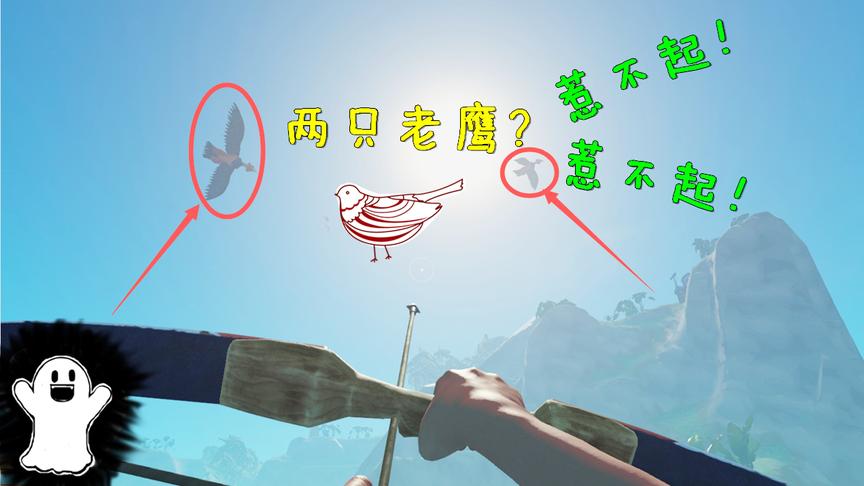 木筏求生-两只老鹰同时出现在岛上 侠客表示惹不起 惹不起！