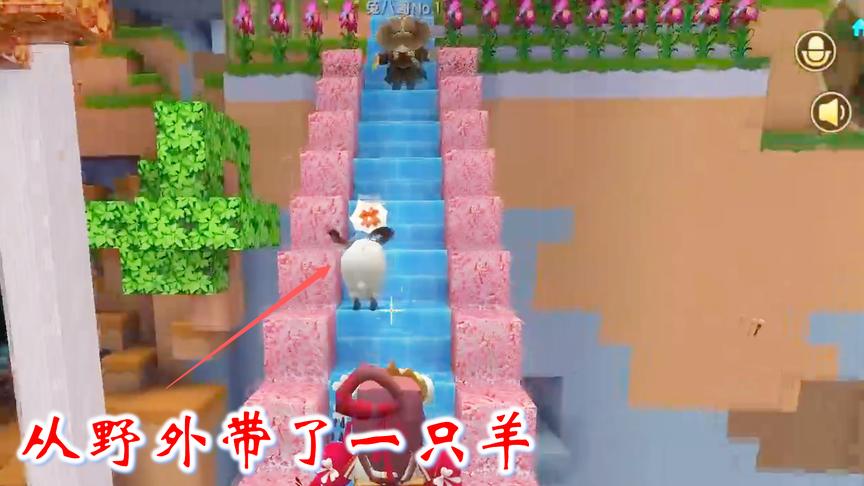 迷你世界联机510：家里的羊没了，我和兔八哥去野外带了一只回来