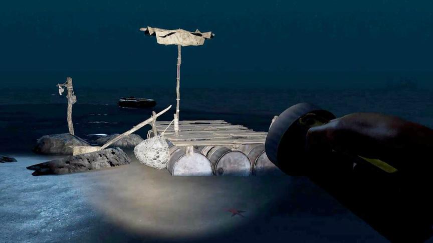 荒岛求生10：我建好第一艘高速铁桶船，中途大白鲨拦路被我炖了！