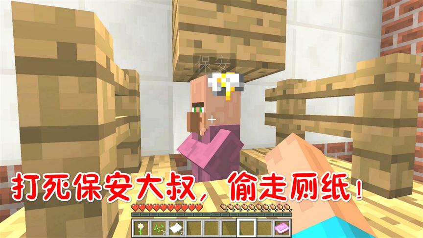 我的世界一本正经的大冒险01：打死傻傻的保安，偷走厕纸！