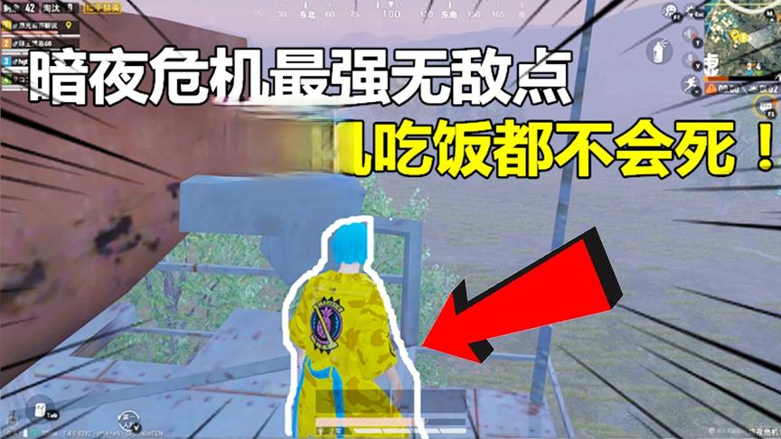 和平精英大神秀247：暗夜危机最强无敌点，挂机吃饭都不会死！