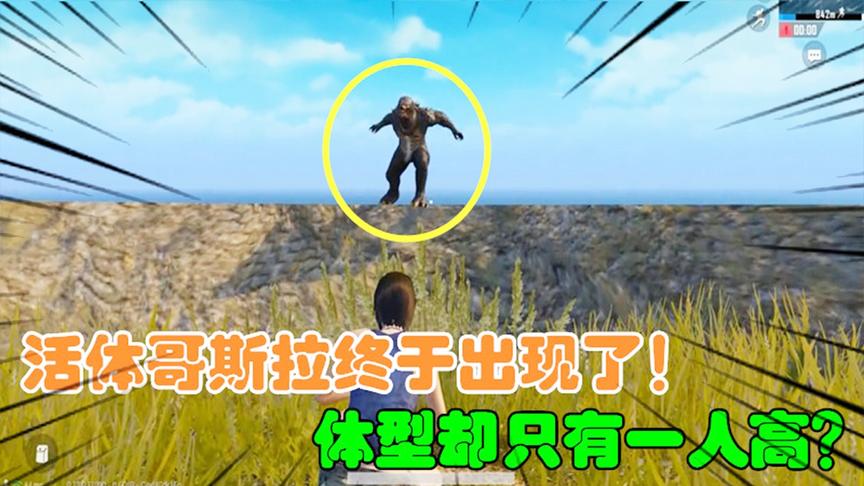 和平精英大神秀40：活体哥斯拉终于出现了！体型却只有一人高？