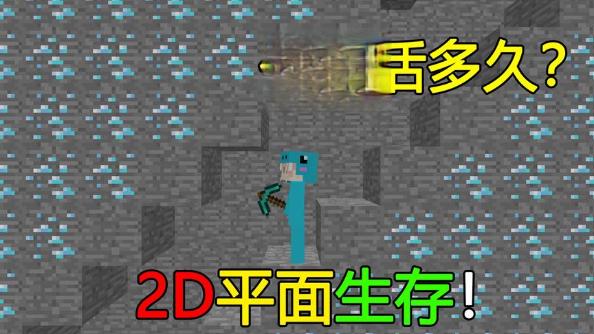 我的世界:2D平面生存！你能活多久？