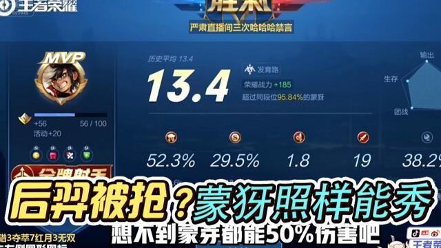 国一后羿远方：后羿被抢？拿出我50%输出的蒙犽吧！