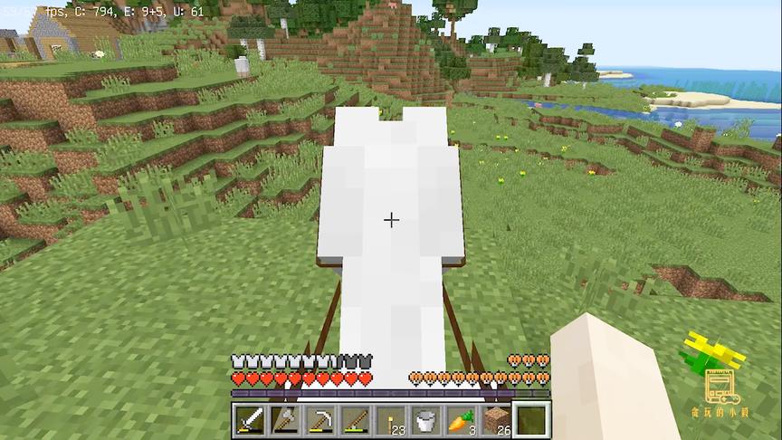 我的世界海洋版36：驯服一匹强壮白马，瞬间就骑回了家！