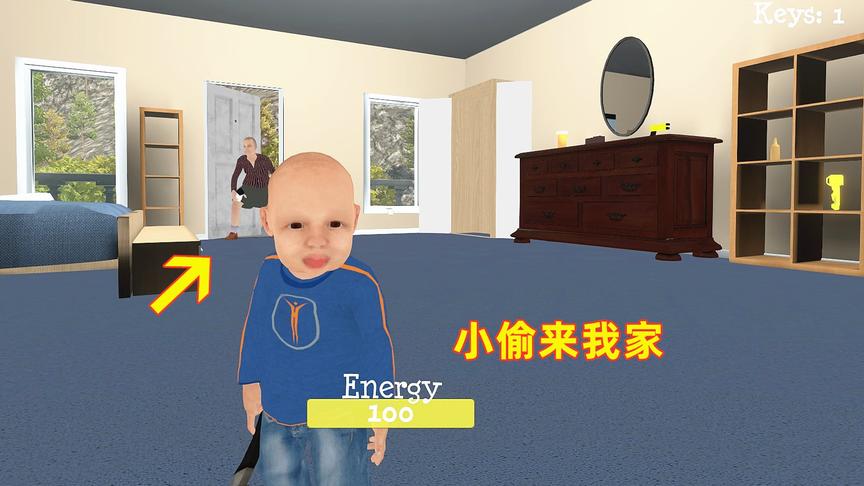 小鬼当家！小偷趁爸妈不在家来偷东西，我用平底锅把他砸晕